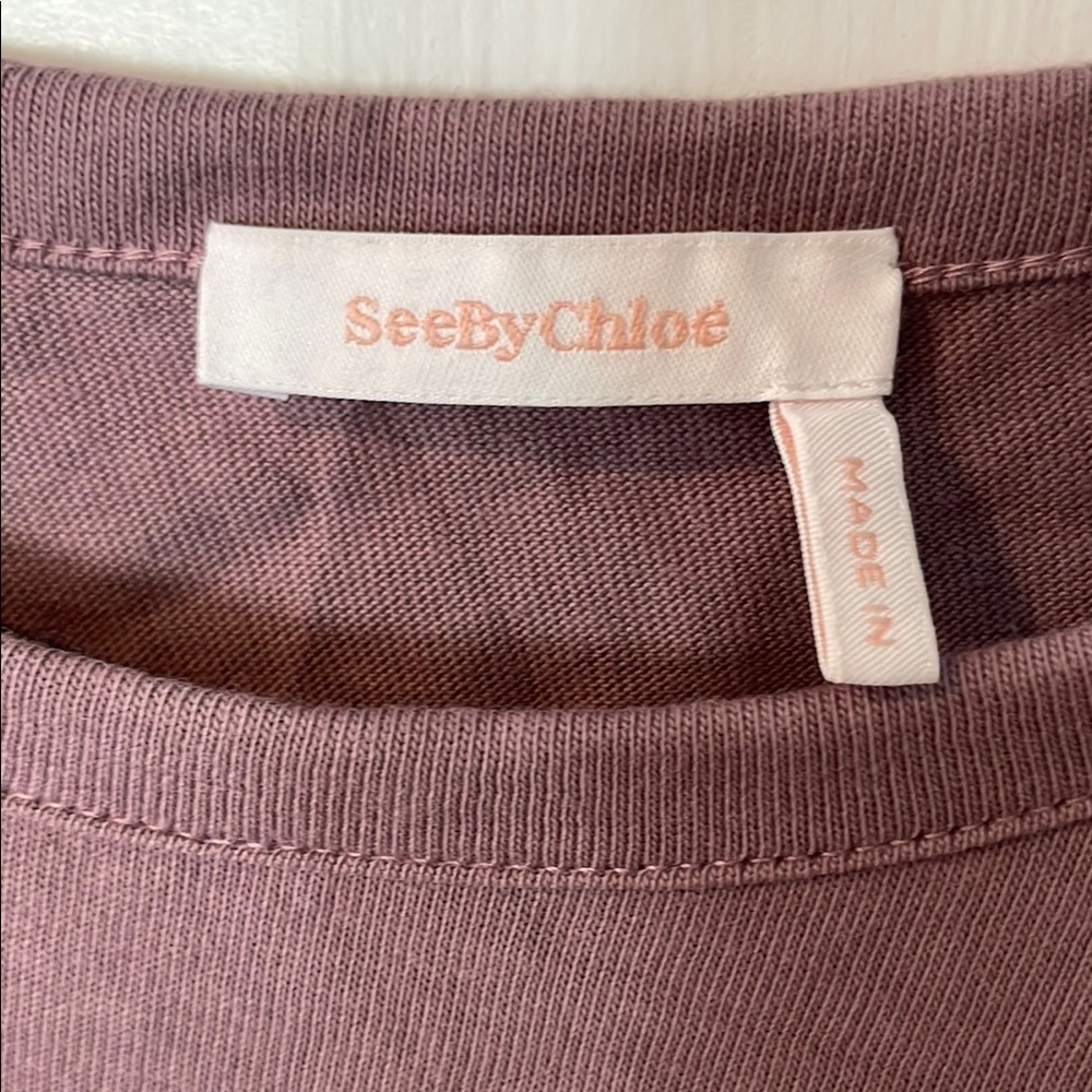 See By Chloe Pink Ruffled Crop Top - Picture 3 of 5